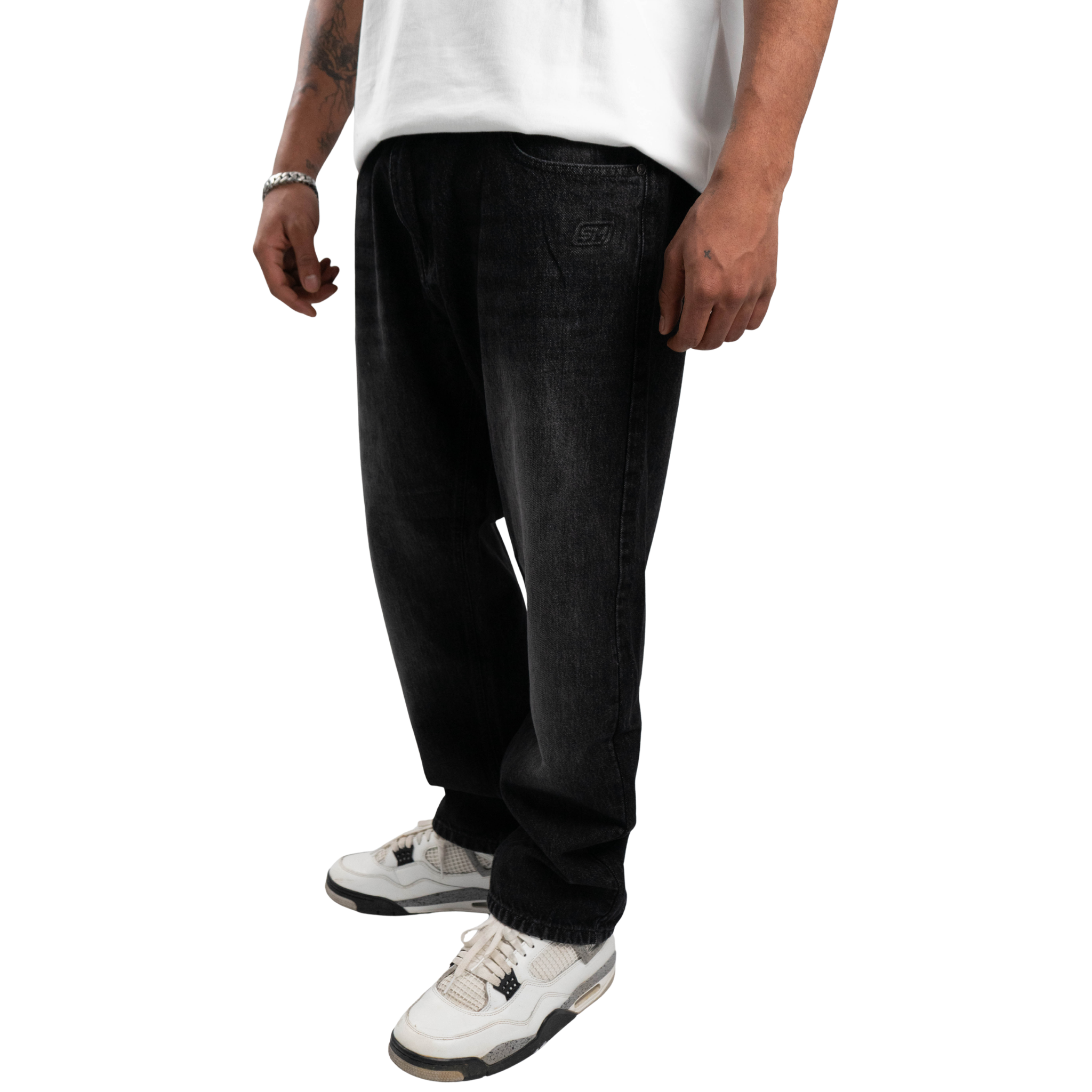 WASHED DENIM / BLACK