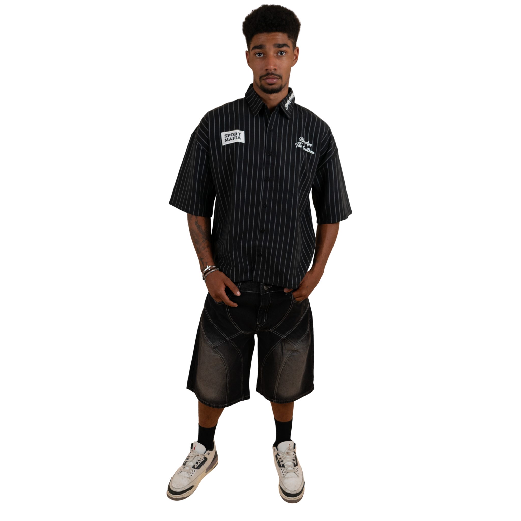 STONE WASHED JORT / BLACK
